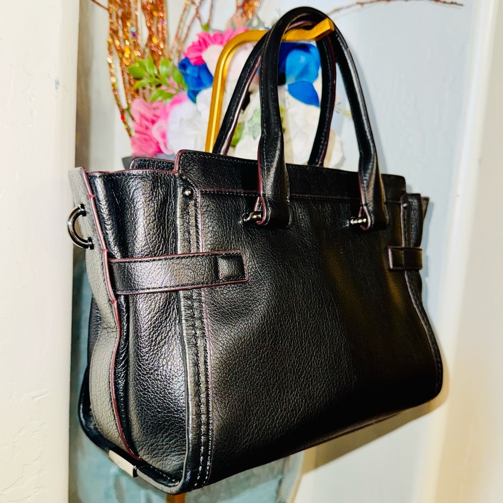 Coach 2016 Swagger 27 Canyon Quilt Denim Patchwork 2-way bag Pebble Leather-NWOT - Picture 10 of 16